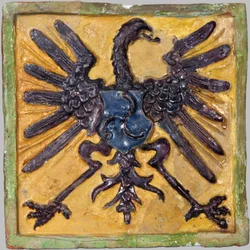 Tile with Radziwiłł coat of arms